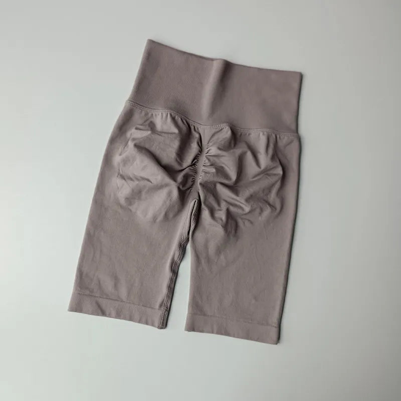 Women’s High-Waist Yoga Shorts – Push-Up Fitness Shorts