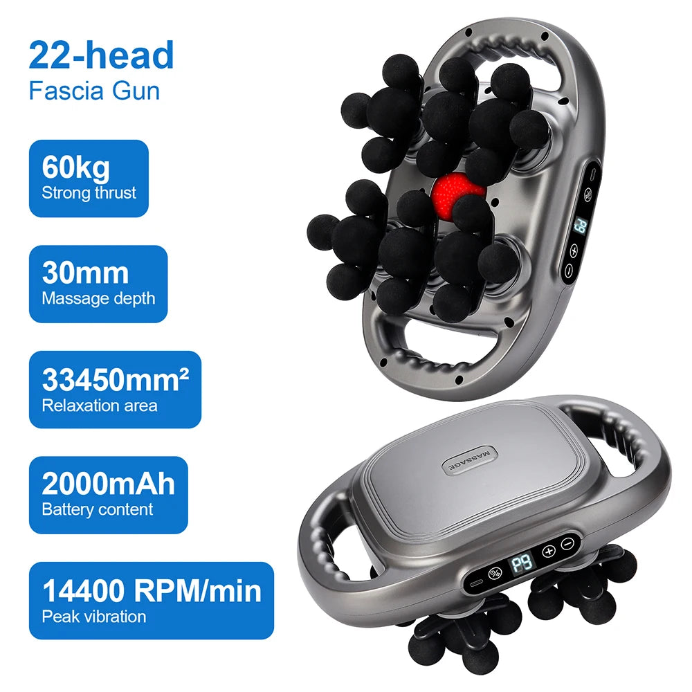 42-Head Fascia Massage Gun – High-Frequency Muscle Massager