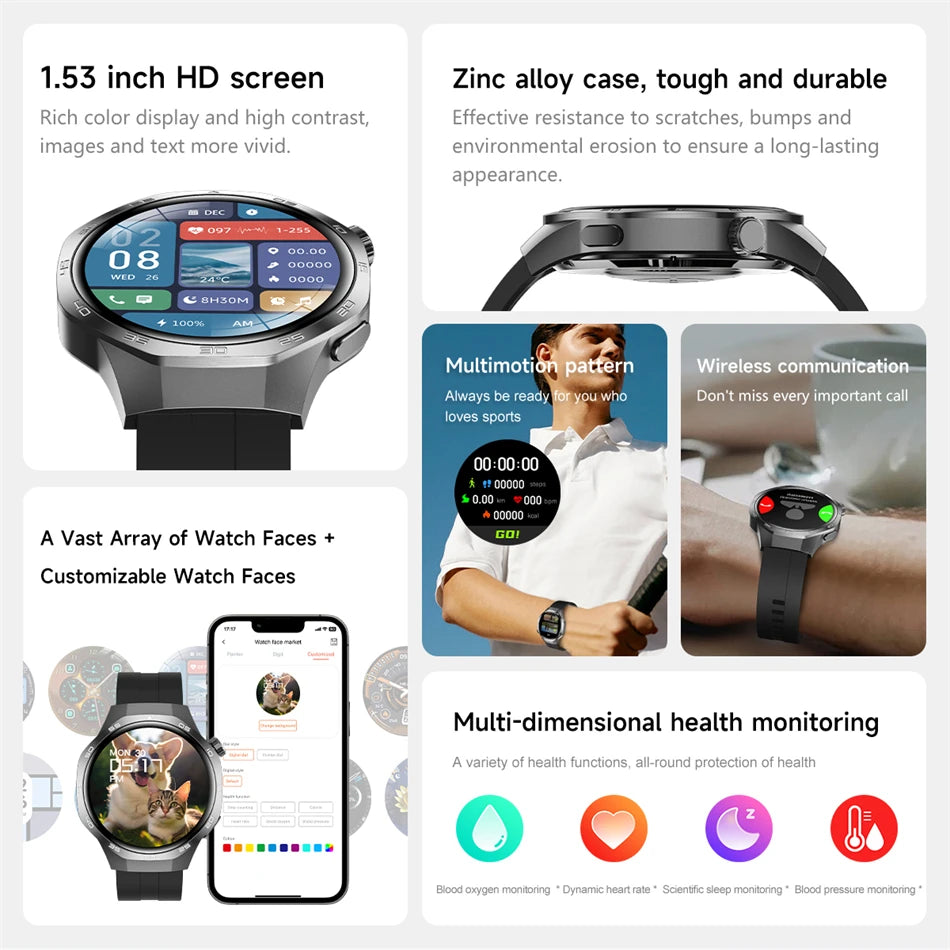 Huawei 1.85" Smartwatch – GPS, NFC & Bluetooth Fitness Tracker for Men