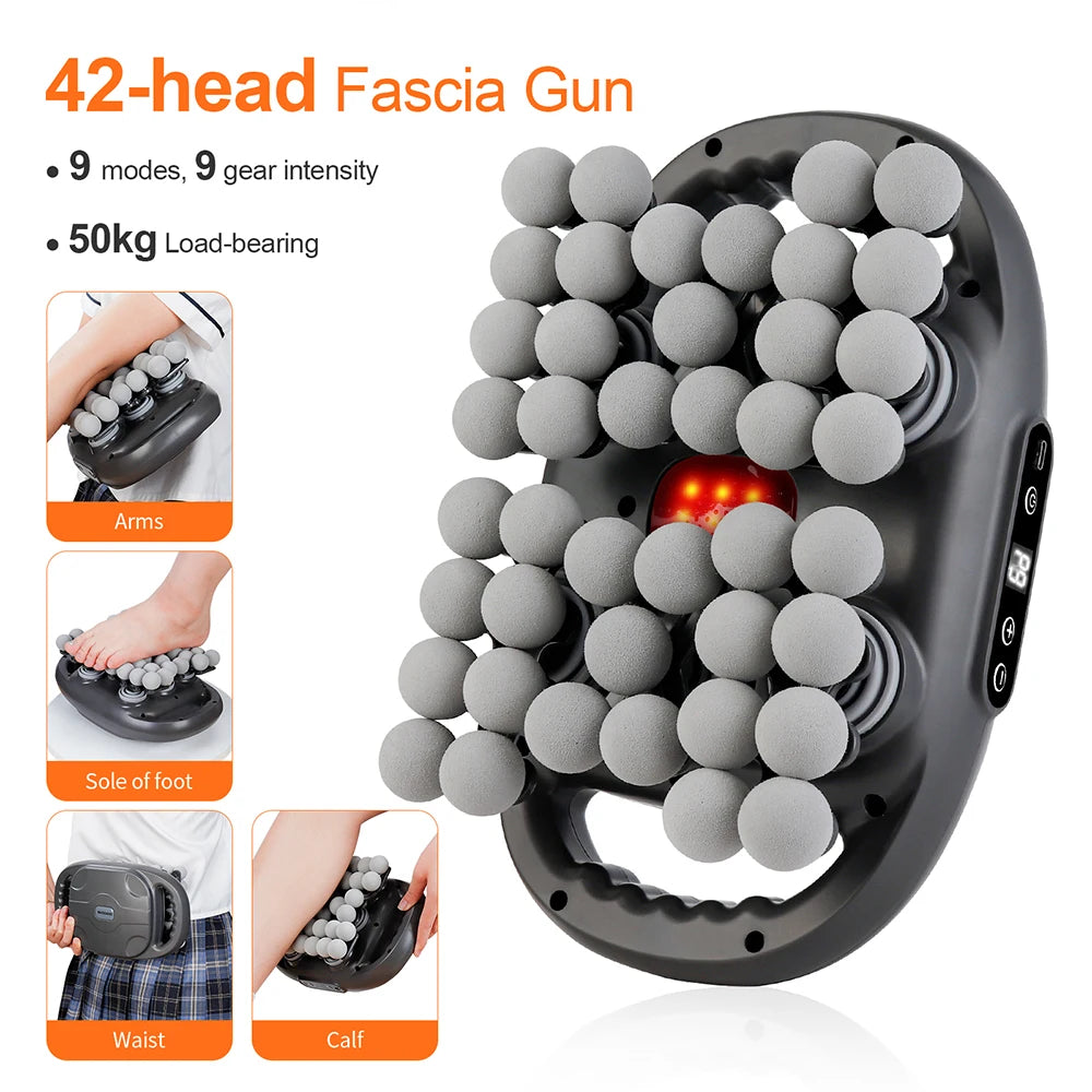 42-Head Fascia Massage Gun – High-Frequency Muscle Massager