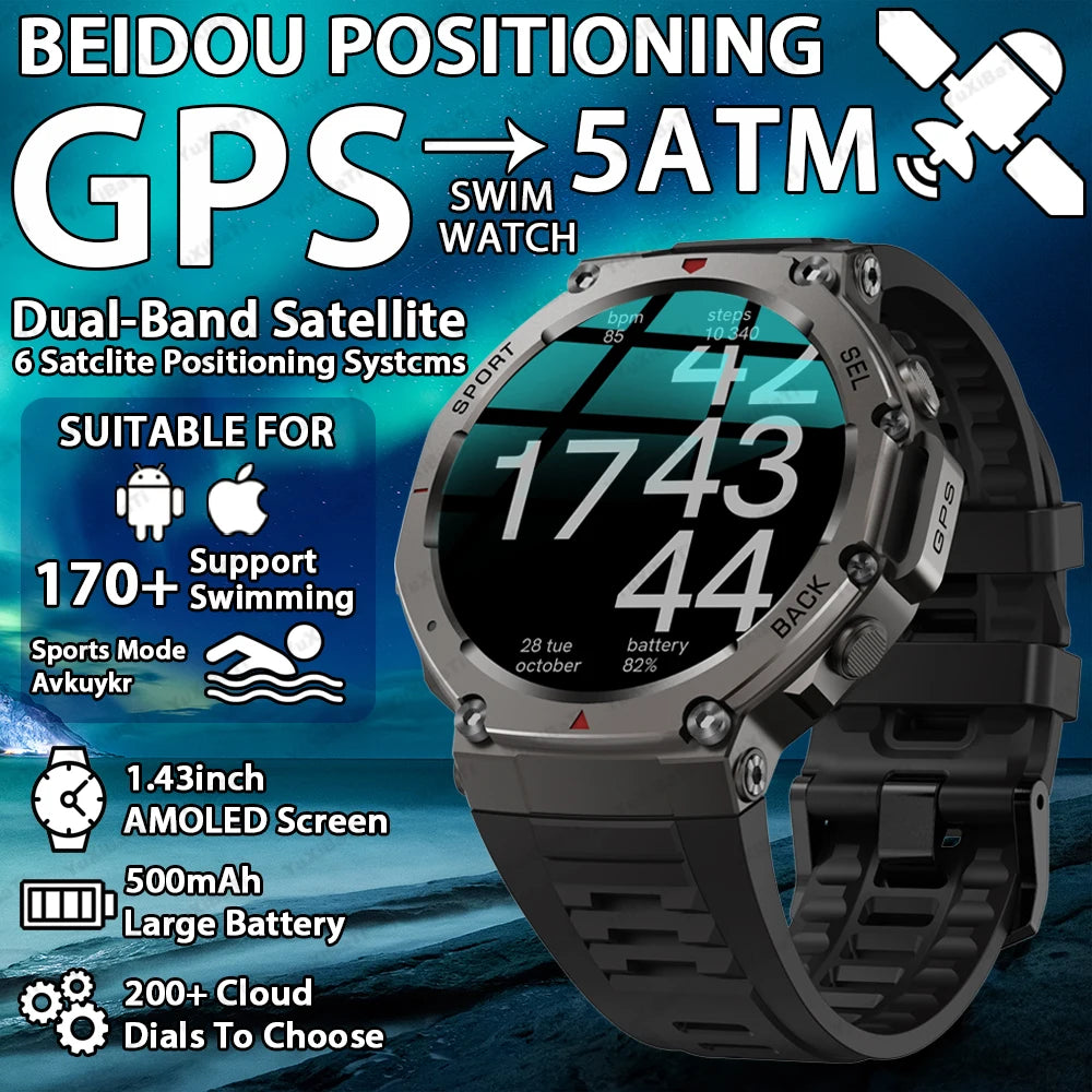 T-Rex 3 Pro Military Smartwatch – Dual-Band GPS 10ATM