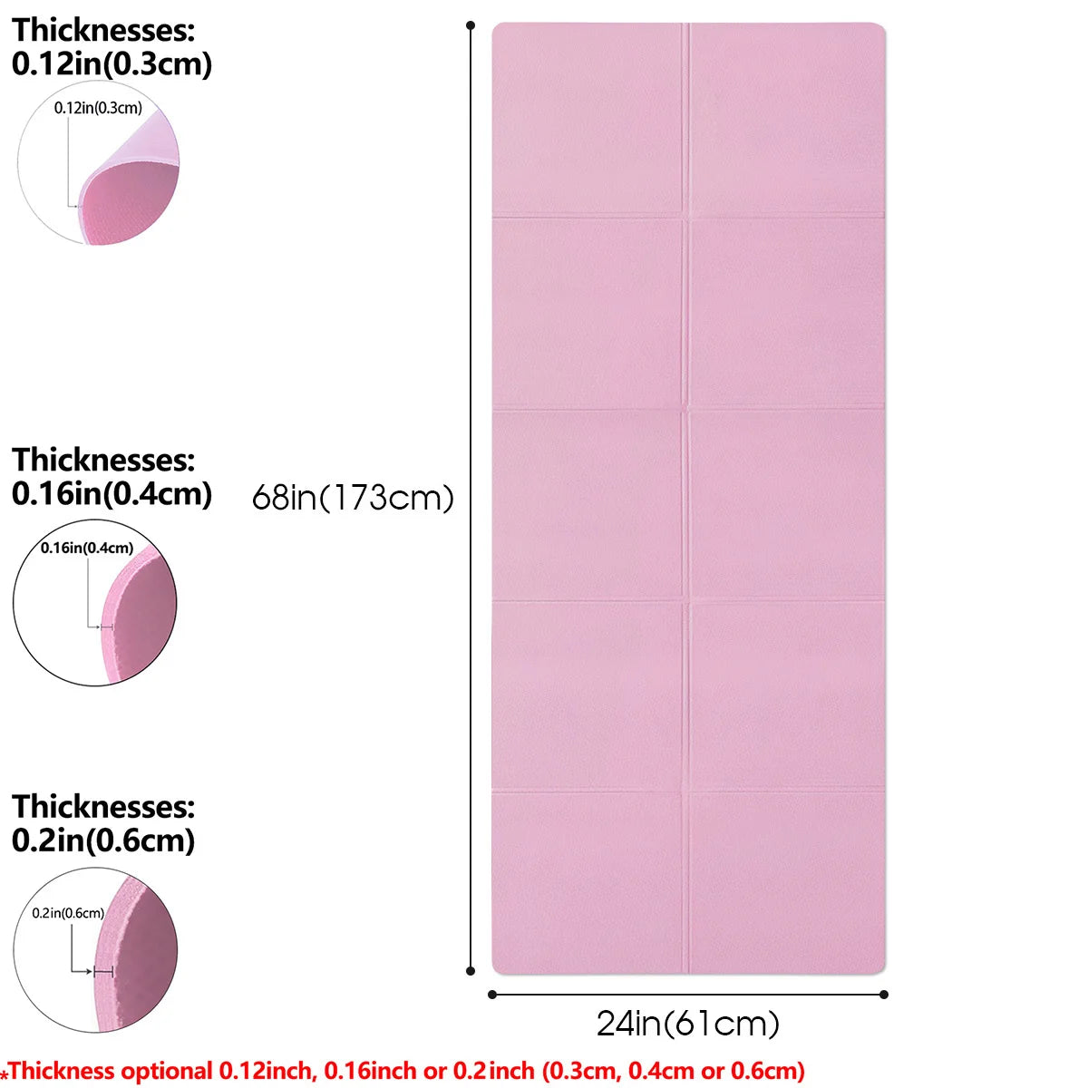 Non-Slip Yoga Mat – Thick Fitness & Pilates Exercise Pad