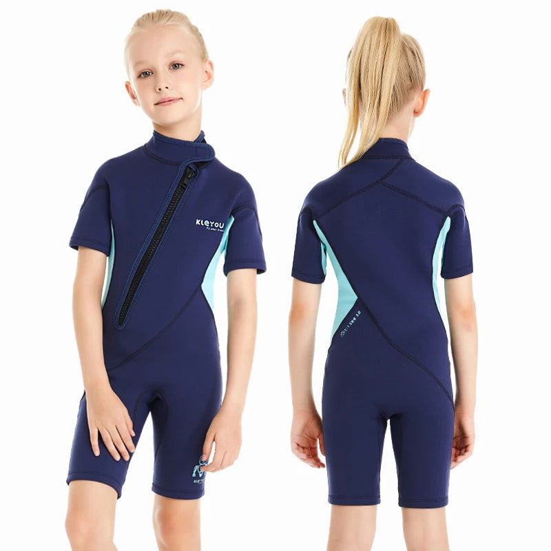 Kids 2mm Neoprene Wetsuit – One-Piece Surf & Swim Suit