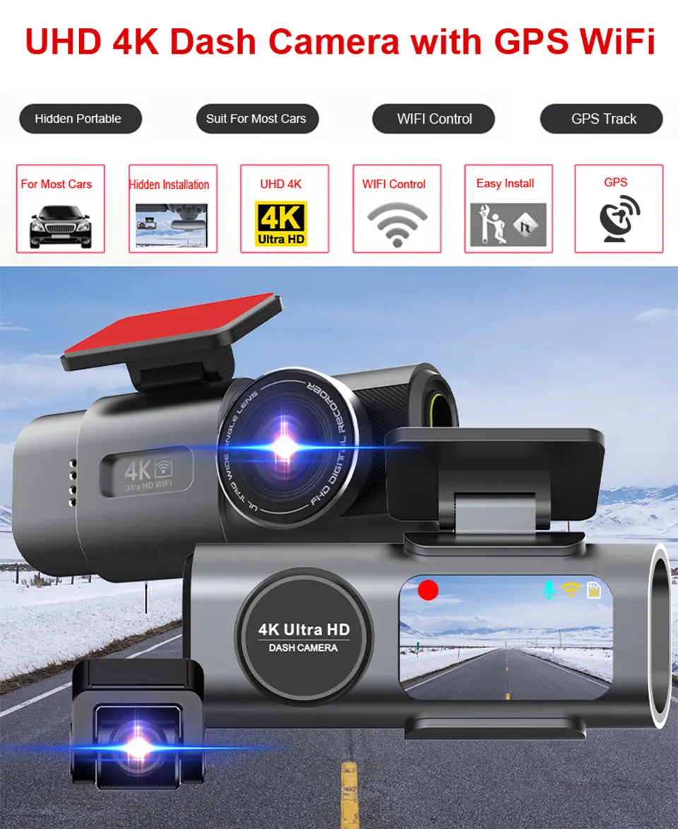 4K UHD Dash Cam – Wi-Fi GPS Night Vision DVR