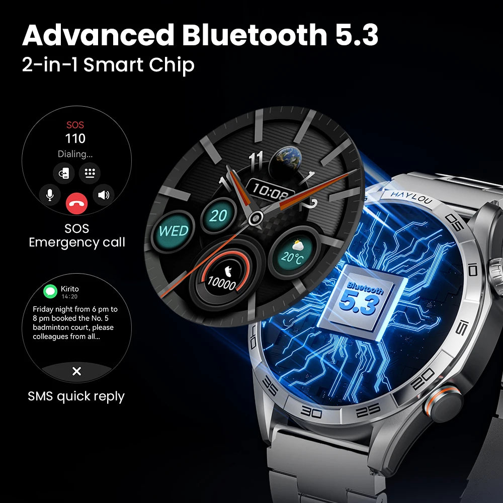 HAYLOU Solar 5 Smartwatch – AMOLED 60Hz Voice Call & Health Tracker