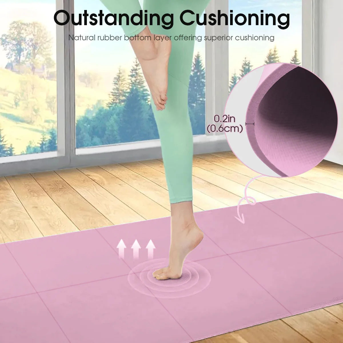 Non-Slip Yoga Mat – Thick Fitness & Pilates Exercise Pad
