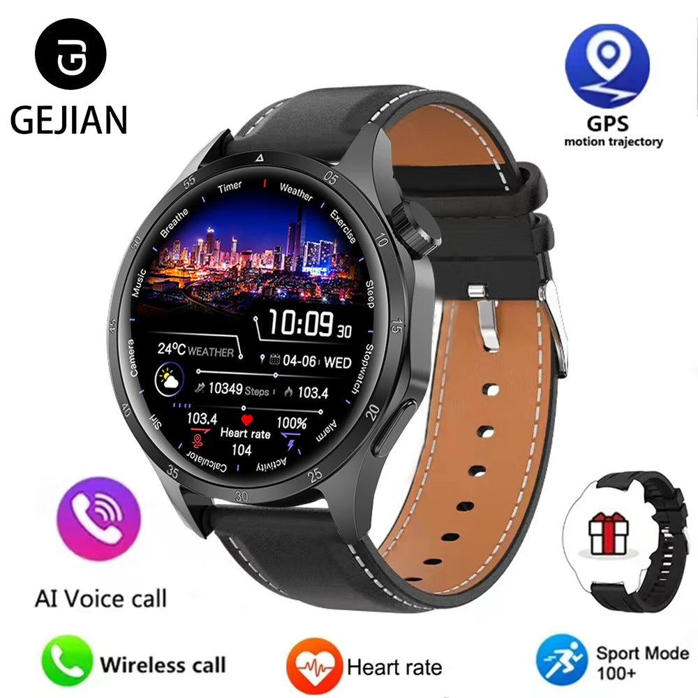 2025 Men’s Smartwatch – AMOLED GPS Bluetooth Call Watch