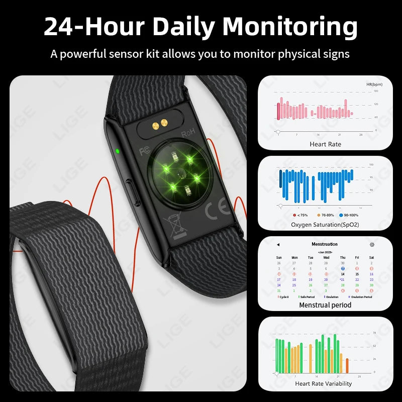 LIGE GPS Sports Smart Bracelet – Fitness & Health Tracker