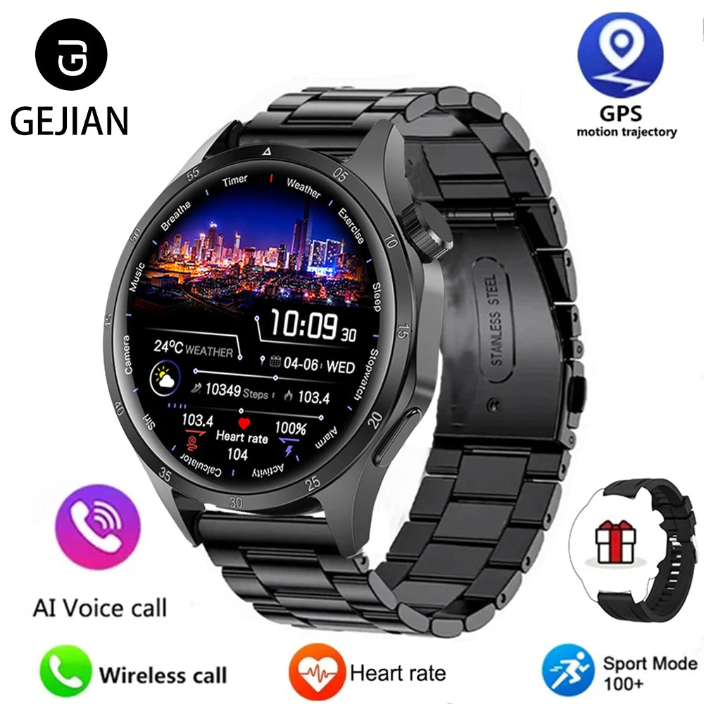2025 Men’s Smartwatch – AMOLED GPS Bluetooth Call Watch