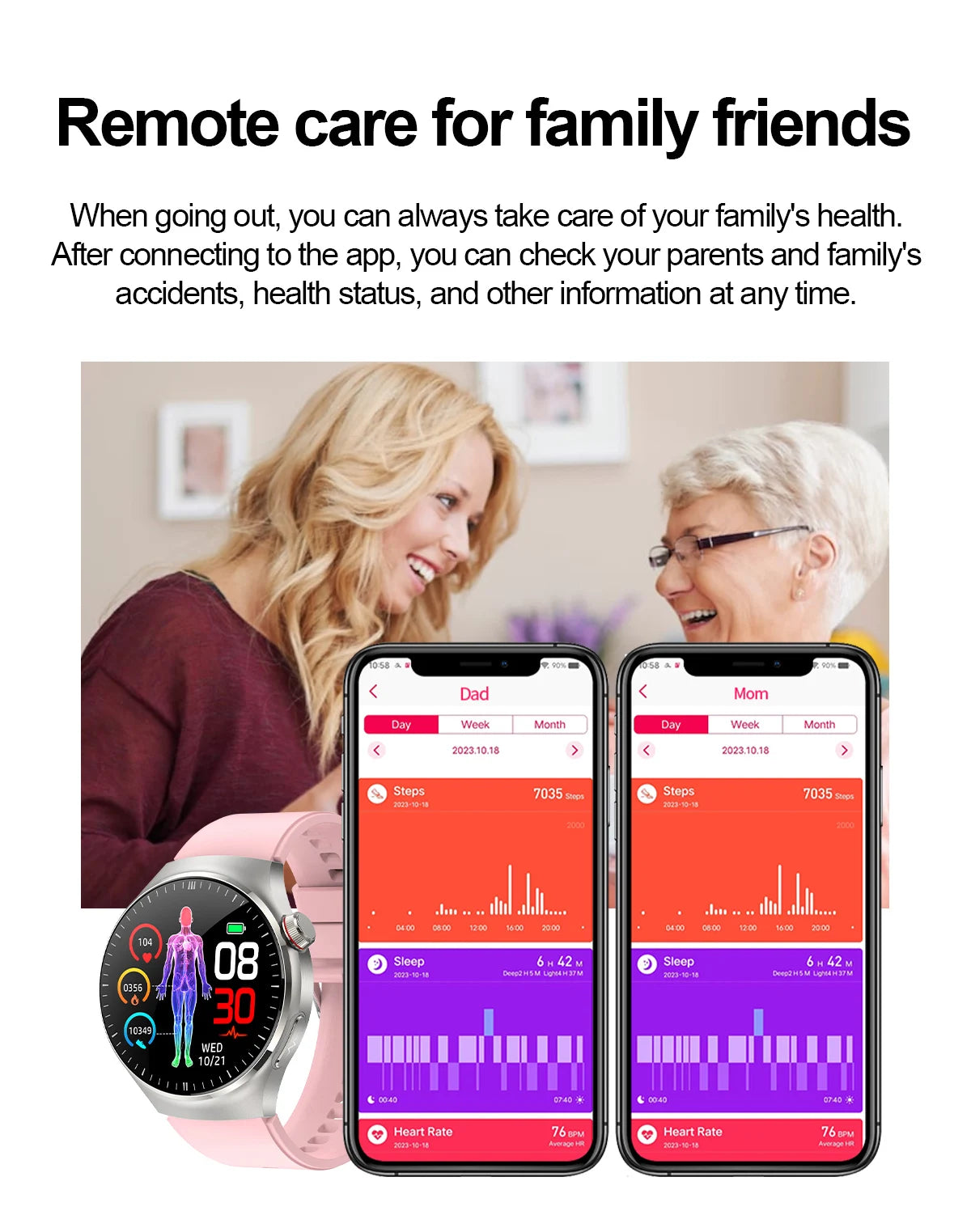 2025 Nursing-Grade Health Smartwatch – ECG PPG Bluetooth Call