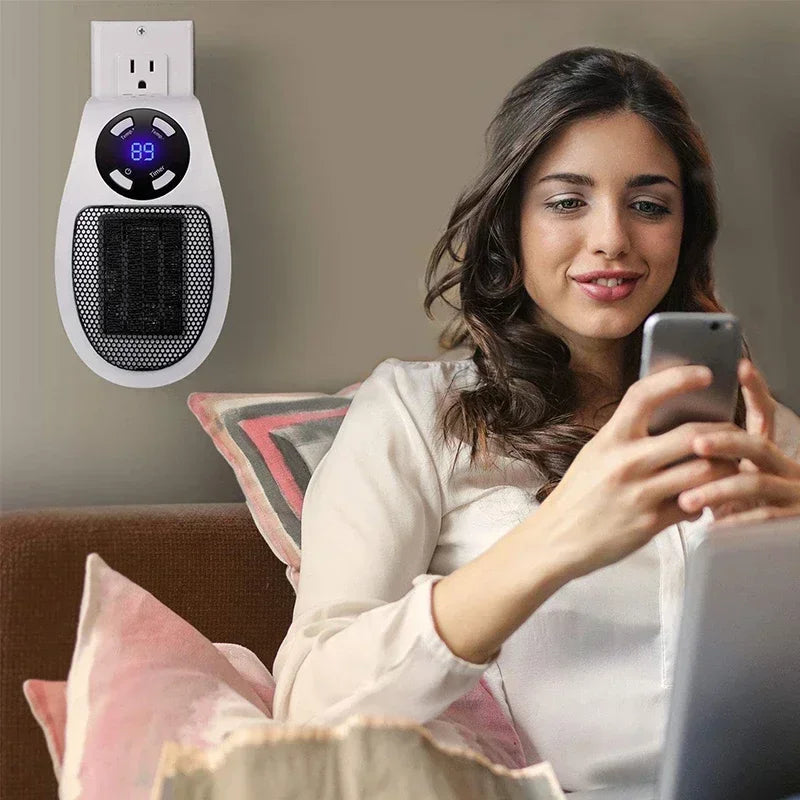 350W Portable Electric Heater – Wall-Mounted Room Heater with Remote