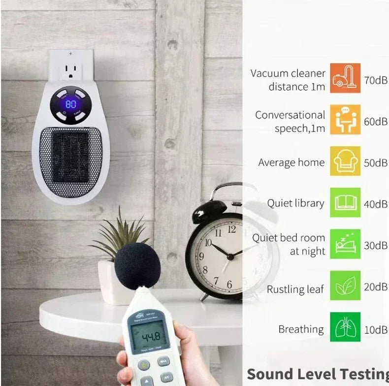350W Portable Electric Heater – Wall-Mounted Room Heater with Remote