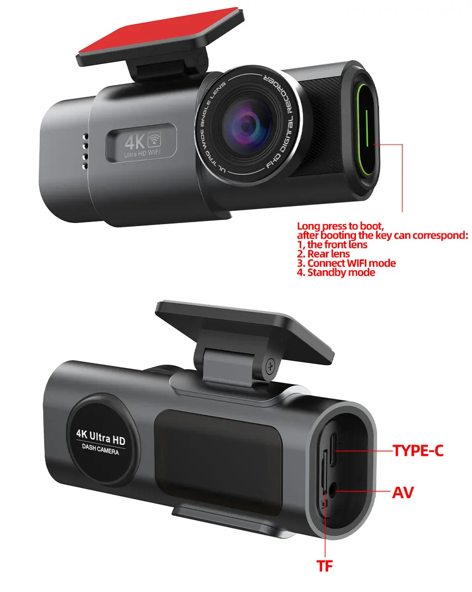 4K UHD Dash Cam – Wi-Fi GPS Night Vision DVR