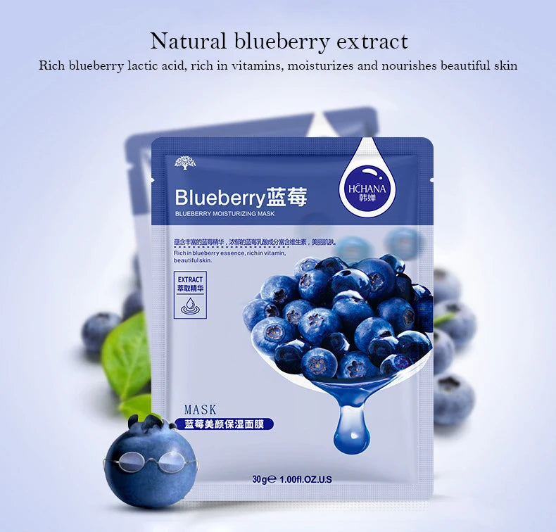 30pcs Natural Plant Facial Masks – Moisturizing & Anti-Aging Korean Skincare