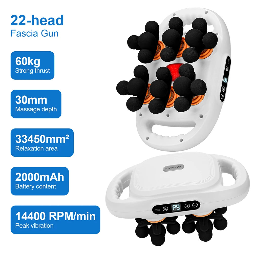42-Head Fascia Massage Gun – High-Frequency Muscle Massager