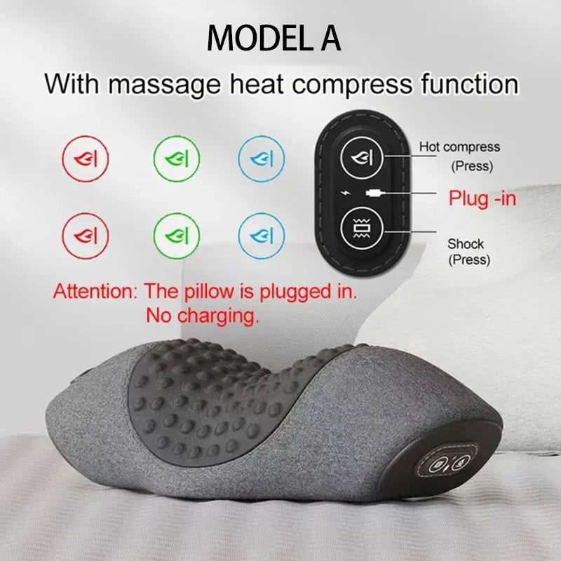 Electric Neck Massager Pillow – Heating & Vibration Cervical Support