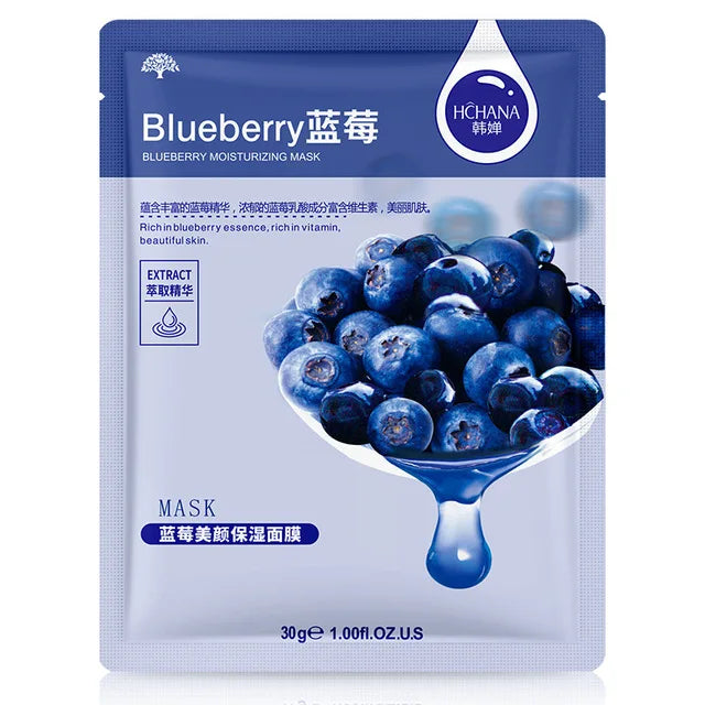 30pcs Natural Plant Facial Masks – Moisturizing & Anti-Aging Korean Skincare