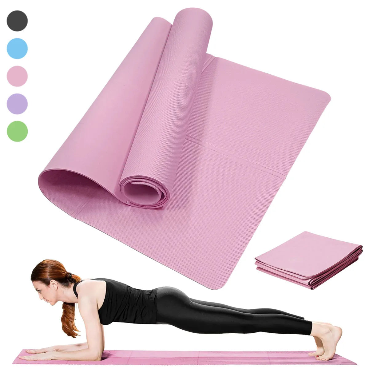 Non-Slip Yoga Mat – Thick Fitness & Pilates Exercise Pad