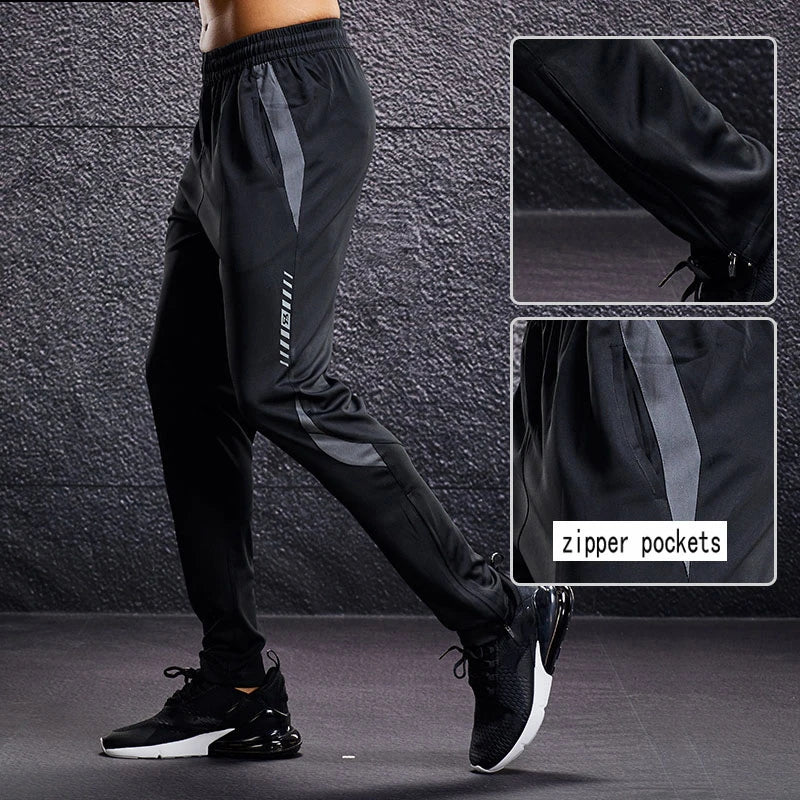 Men’s Sport Running Pants – Training Joggers with Zipper Pockets