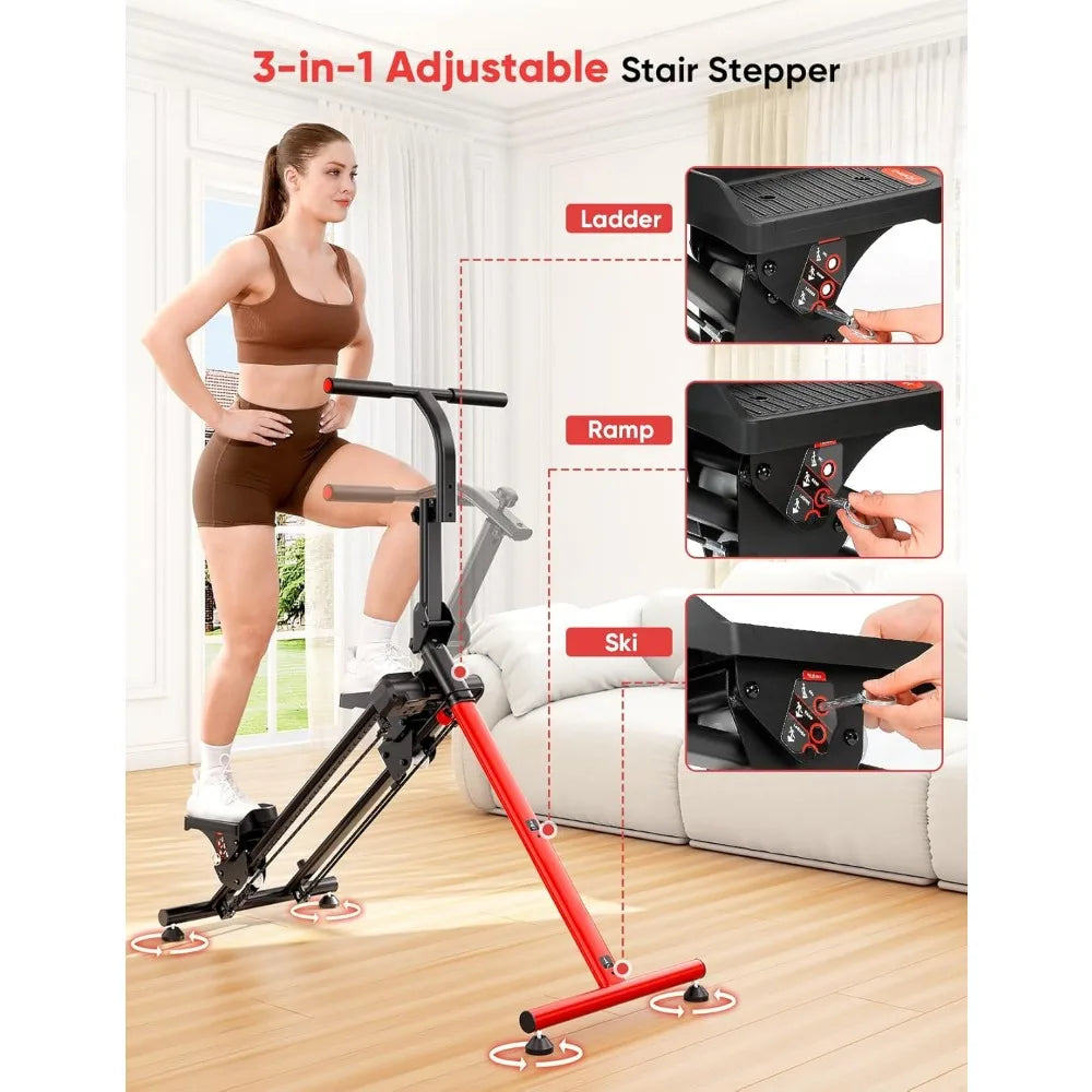 Home Fitness Stair Stepper – Adjustable & Ski Simulation Trainer