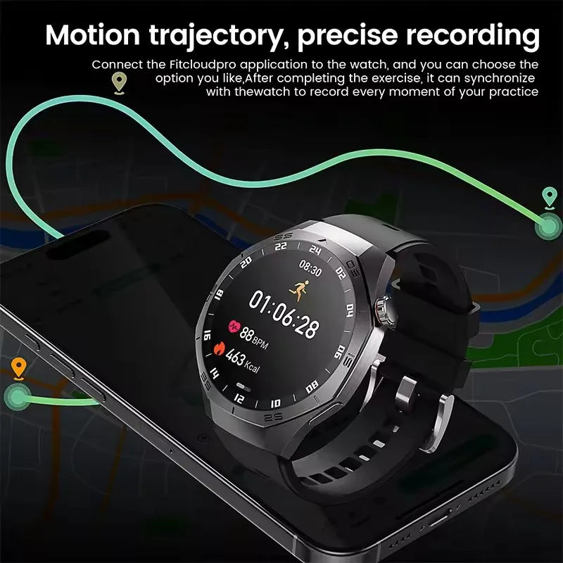 GUHUAVMI GT5 Pro Smartwatch – HD AMOLED GPS Heart Rate Tracker