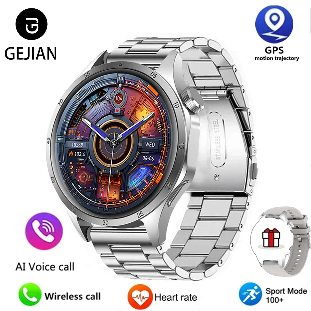 2025 Men’s Smartwatch – AMOLED GPS Bluetooth Call Watch
