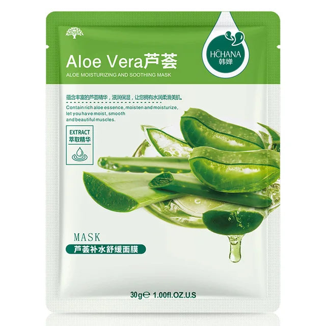 30pcs Natural Plant Facial Masks – Moisturizing & Anti-Aging Korean Skincare