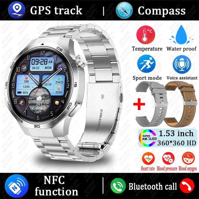 Huawei 1.85" Smartwatch – GPS, NFC & Bluetooth Fitness Tracker for Men