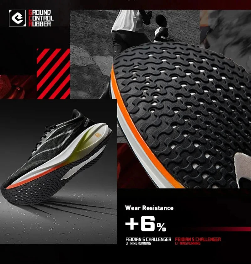 Li-Ning FEIDIAN 5 CHALLENGER – Carbon Plate SUPER BOOM Racing Shoes-FIBER PLATE LiNing Competitive Sneaker ARMV001