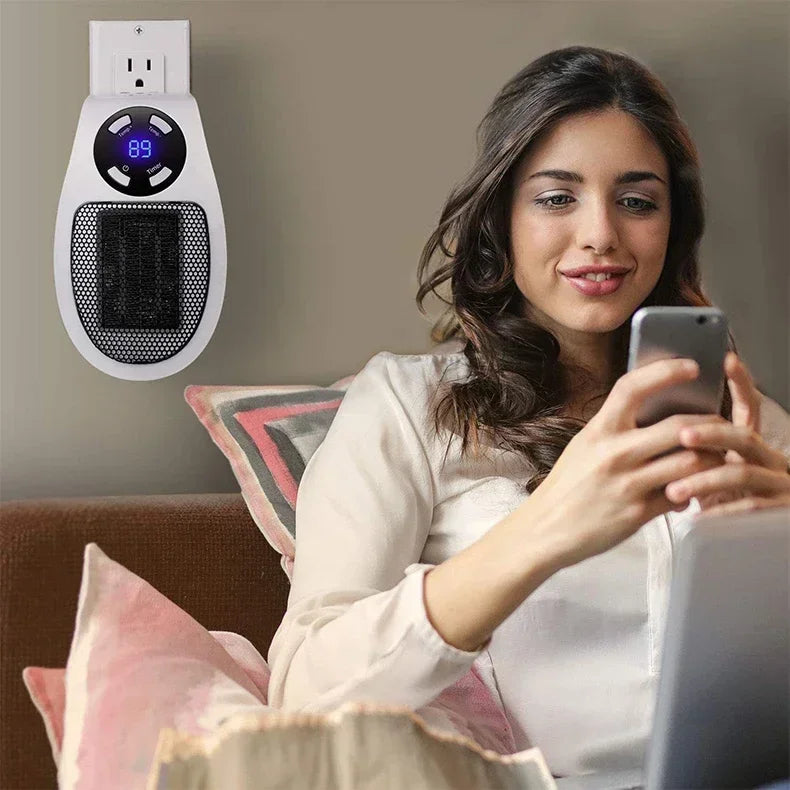 350W Portable Electric Heater – Wall-Mounted Room Heater with Remote