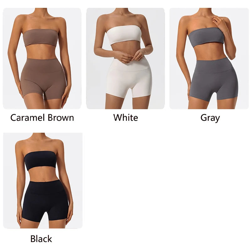 Ctenkevet 2-Piece Strapless Yoga Set – Women's Workout Outfit