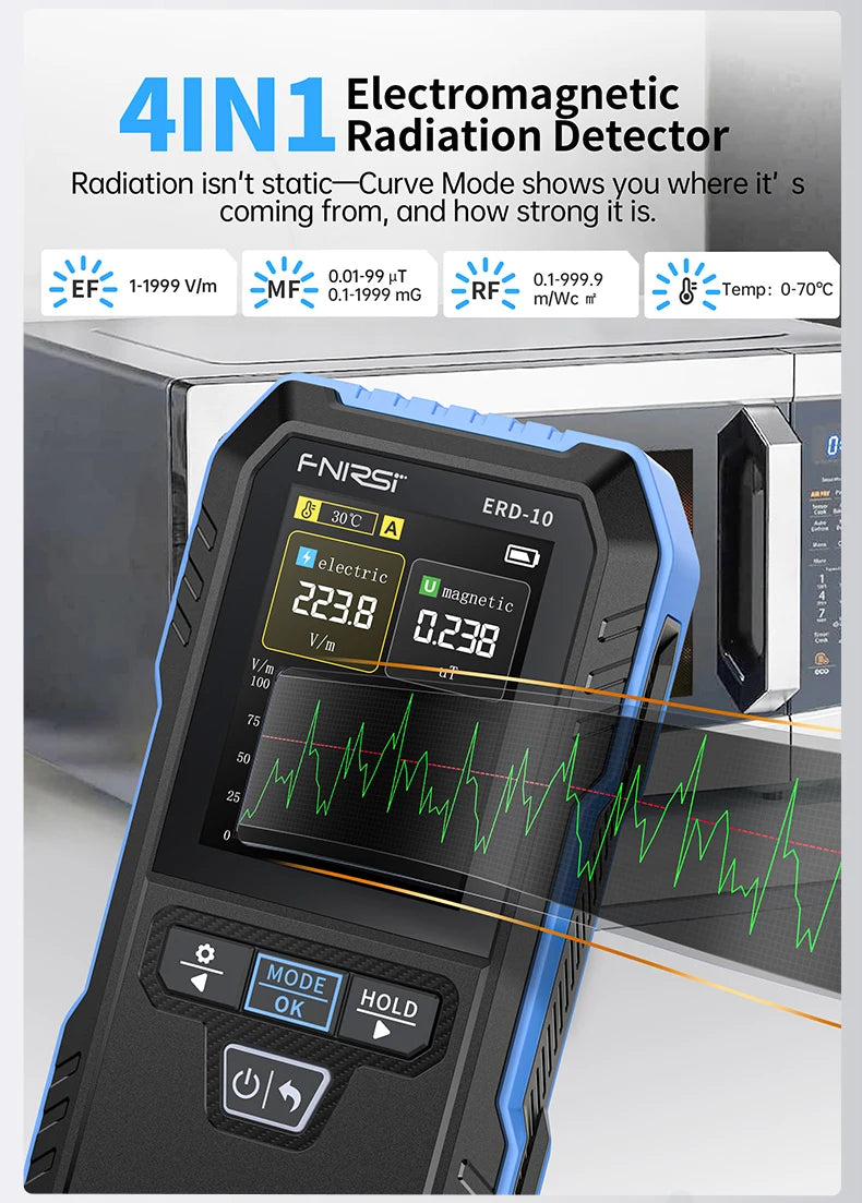 FNIRSI ERD-10 4-in-1 Electromagnetic Radiation Detector