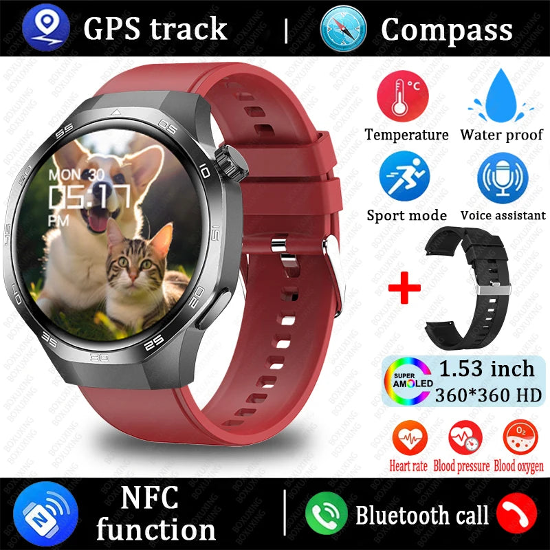Huawei 1.85" Smartwatch – GPS, NFC & Bluetooth Fitness Tracker for Men