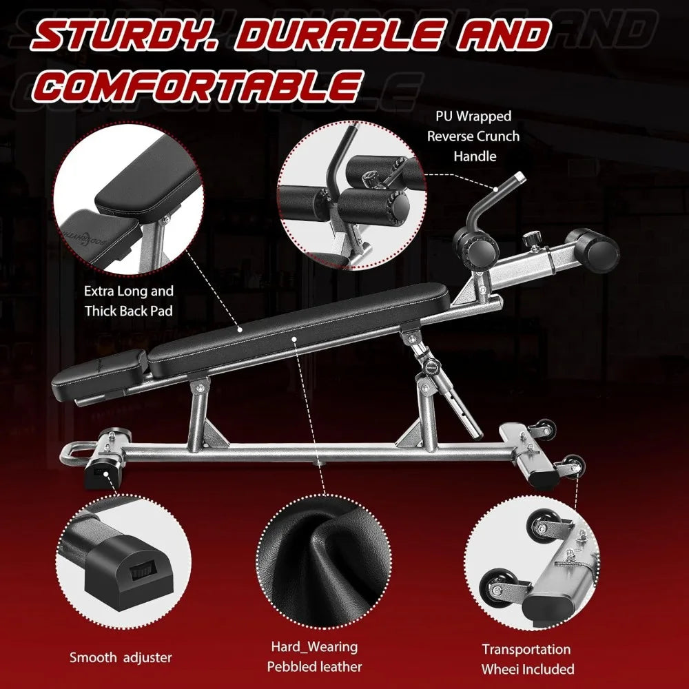 Adjustable Sit-Up Bench – Multi-Angle Weight & Ab Training Bench