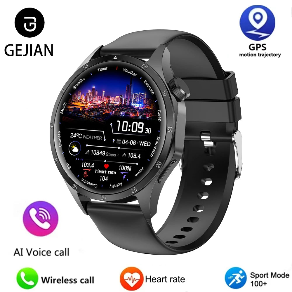 2025 Men’s Smartwatch – AMOLED GPS Bluetooth Call Watch
