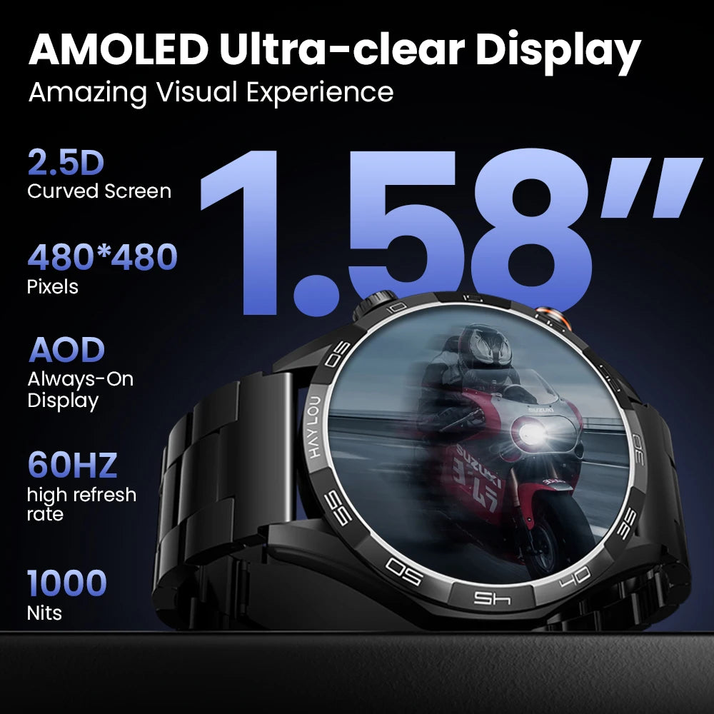 HAYLOU Solar 5 Smartwatch – AMOLED 60Hz Voice Call & Health Tracker