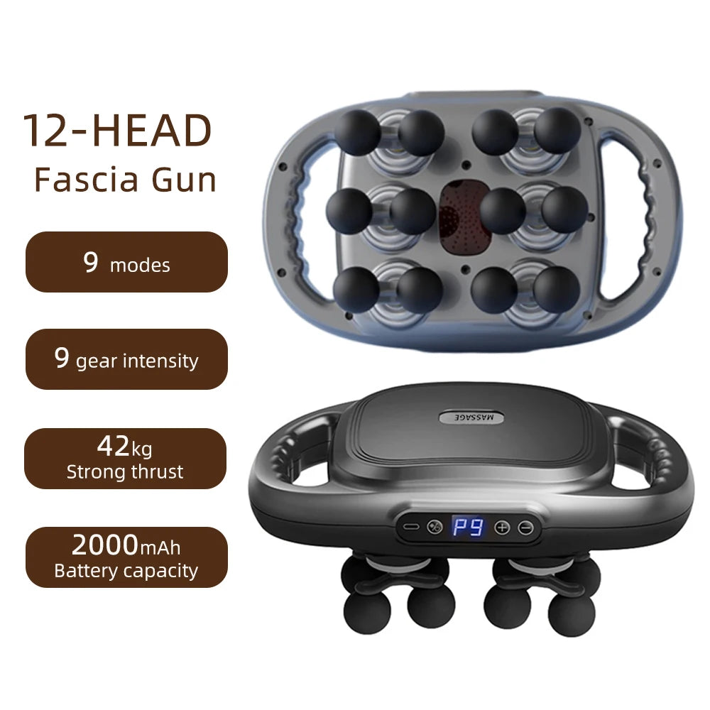 42-Head Fascia Massage Gun – High-Frequency Muscle Massager