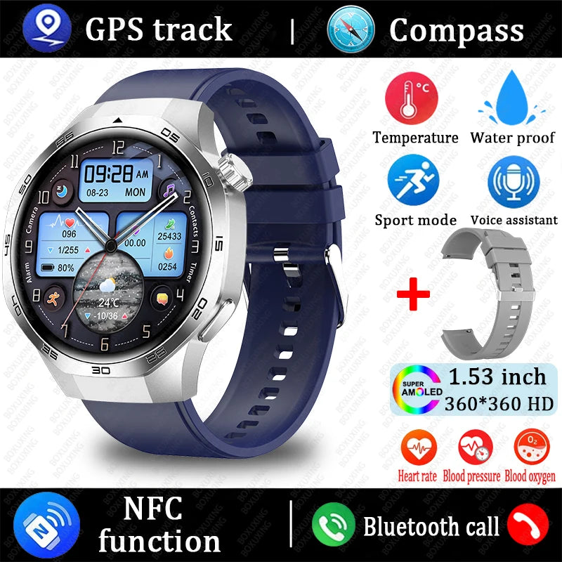 Huawei 1.85" Smartwatch – GPS, NFC & Bluetooth Fitness Tracker for Men