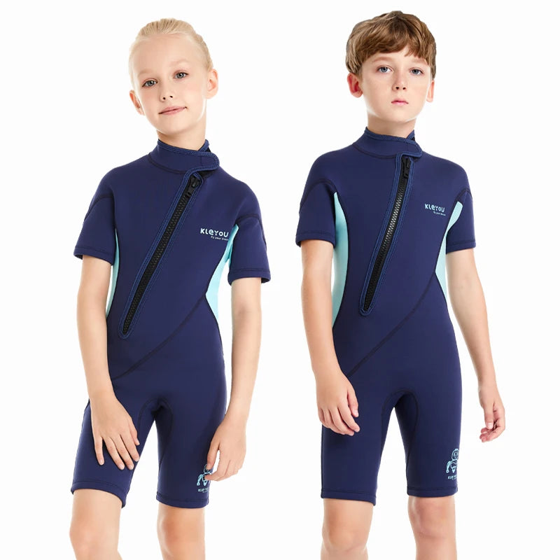 Kids 2mm Neoprene Wetsuit – One-Piece Surf & Swim Suit