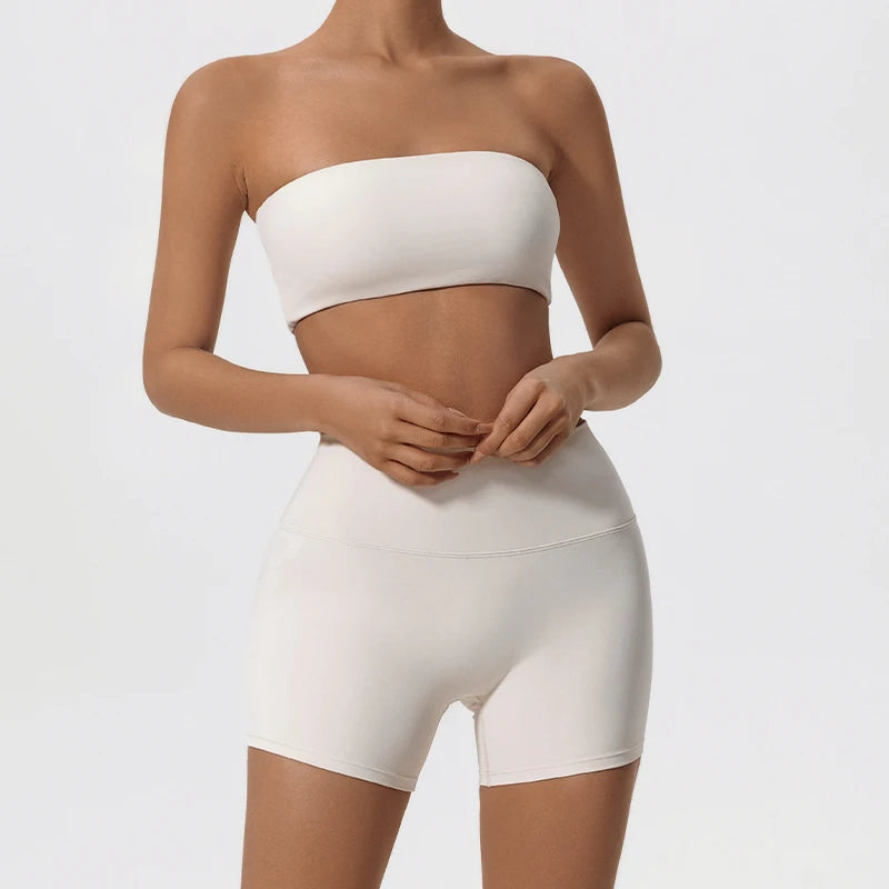 Ctenkevet 2-Piece Strapless Yoga Set – Women's Workout Outfit