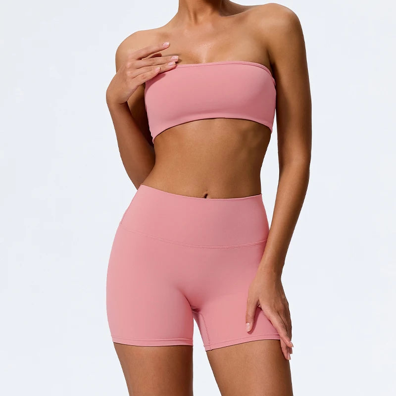 Ctenkevet 2-Piece Strapless Yoga Set – Women's Workout Outfit