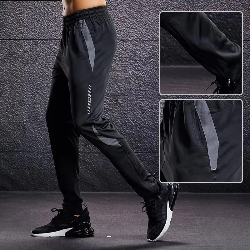 Men’s Sport Running Pants – Training Joggers with Zipper Pockets