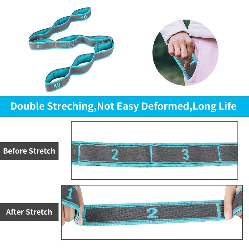 Elastic Yoga Stretch Strap – Multi-Loop Flexibility Band
