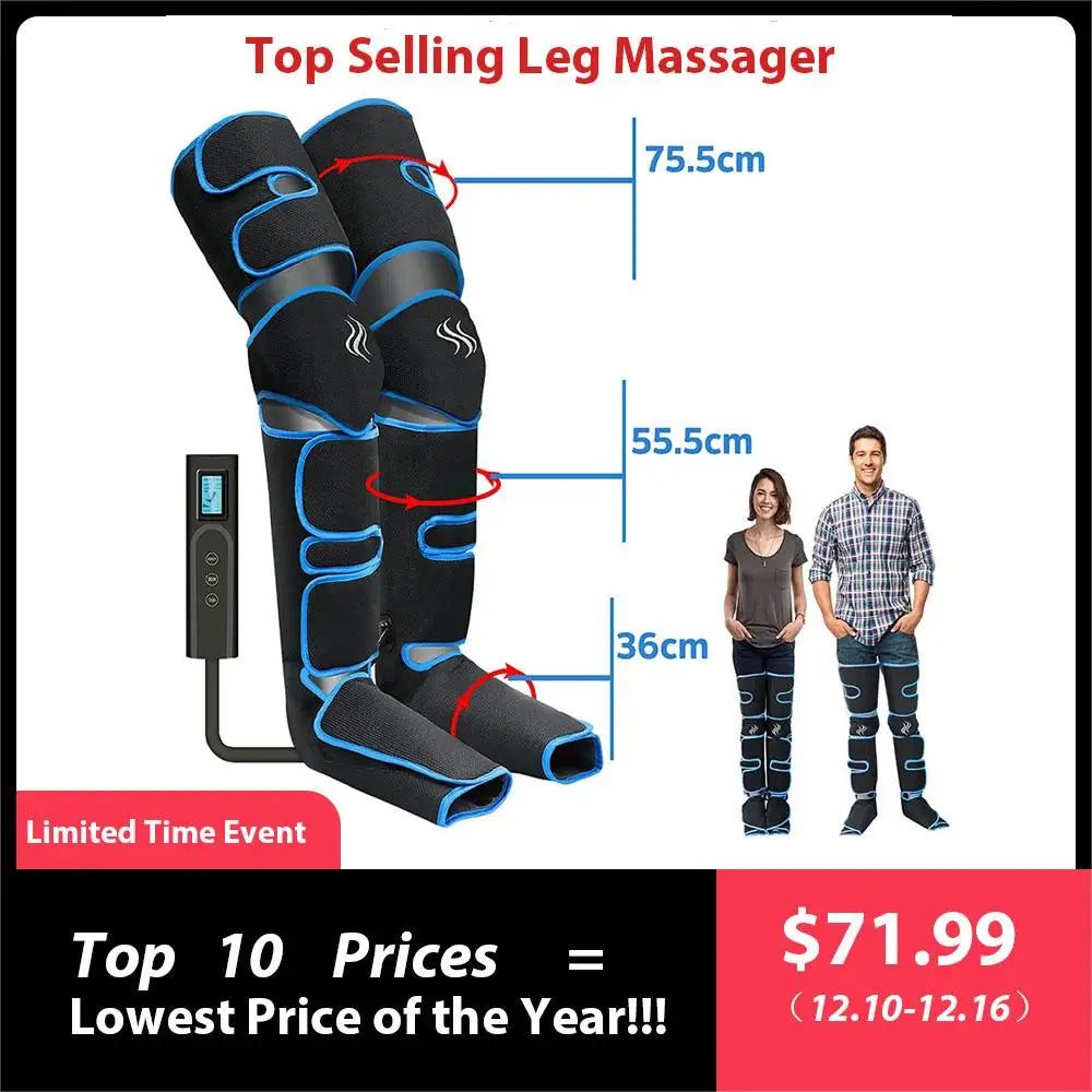 Foot & Leg Air Pressure Massager – Circulation & Lymphatic Drainage Device