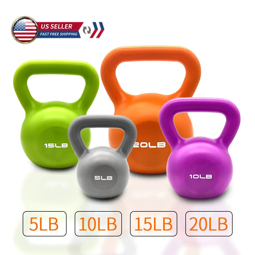 5LB Vinyl Kettlebell – Strength Training Weight for Home Gym