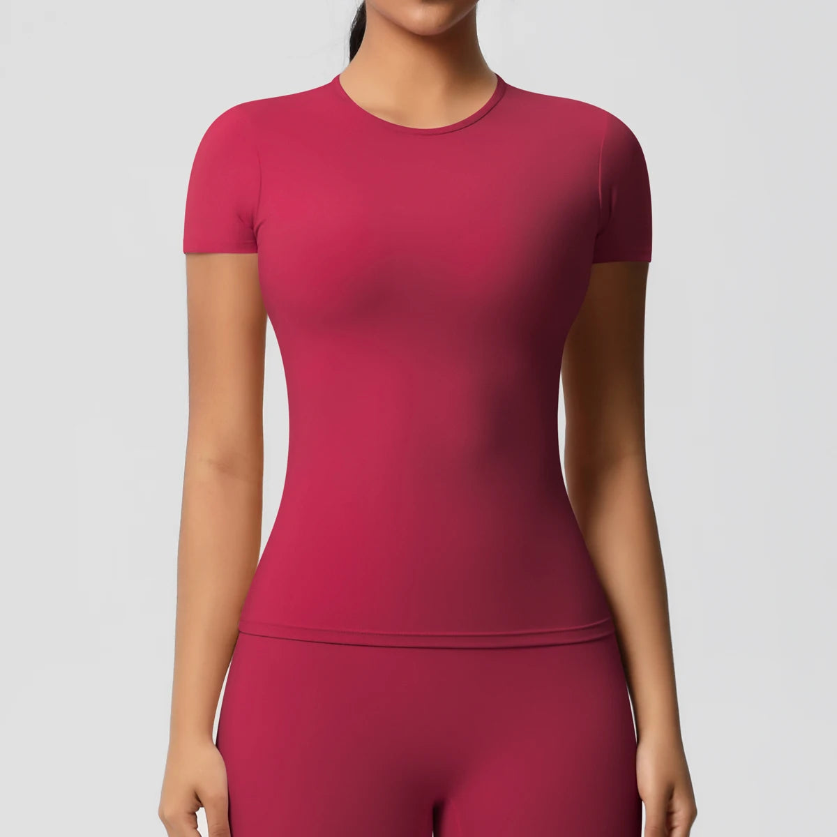 Women’s Dry Fit Sports Top – Breathable Elastic Gym T-Shirt