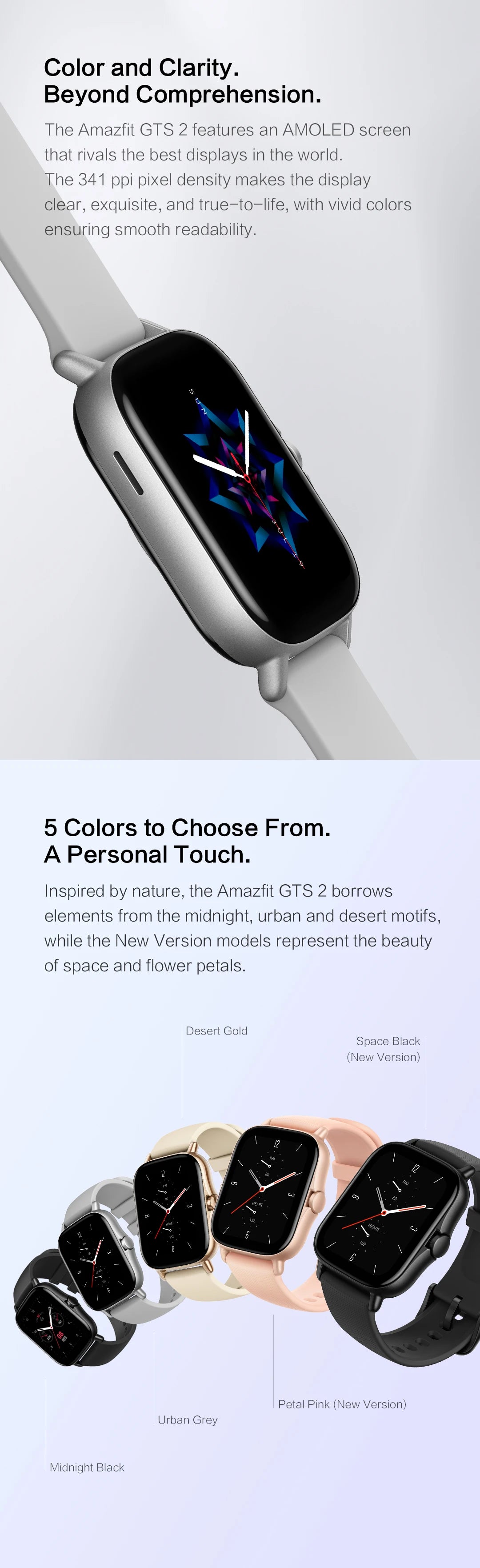 Amazfit GTS 2 Smartwatch – 43mm Fitness Tracker with Alexa Built-In