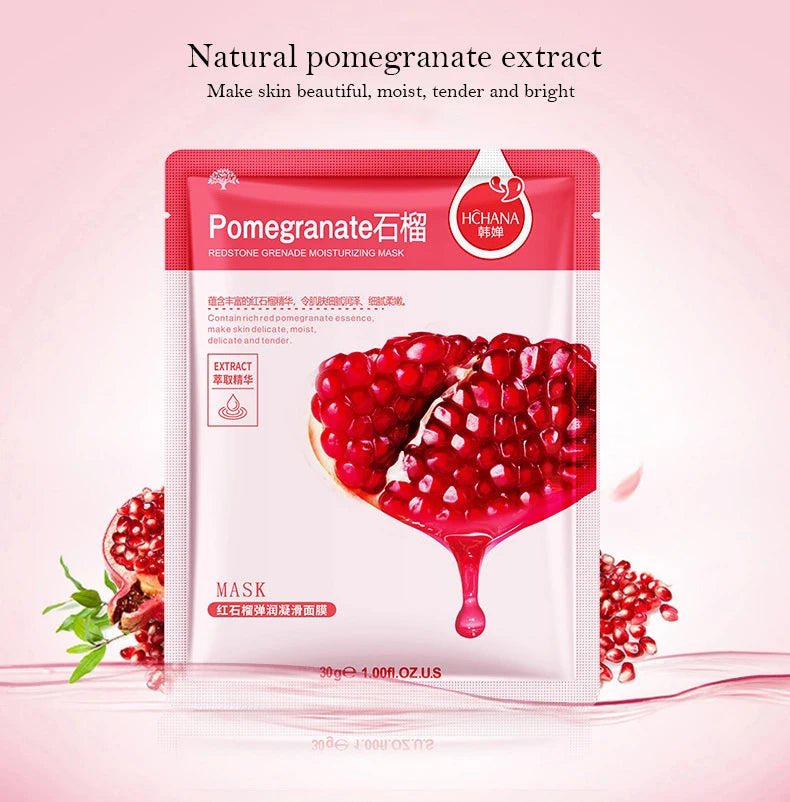 30pcs Natural Plant Facial Masks – Moisturizing & Anti-Aging Korean Skincare