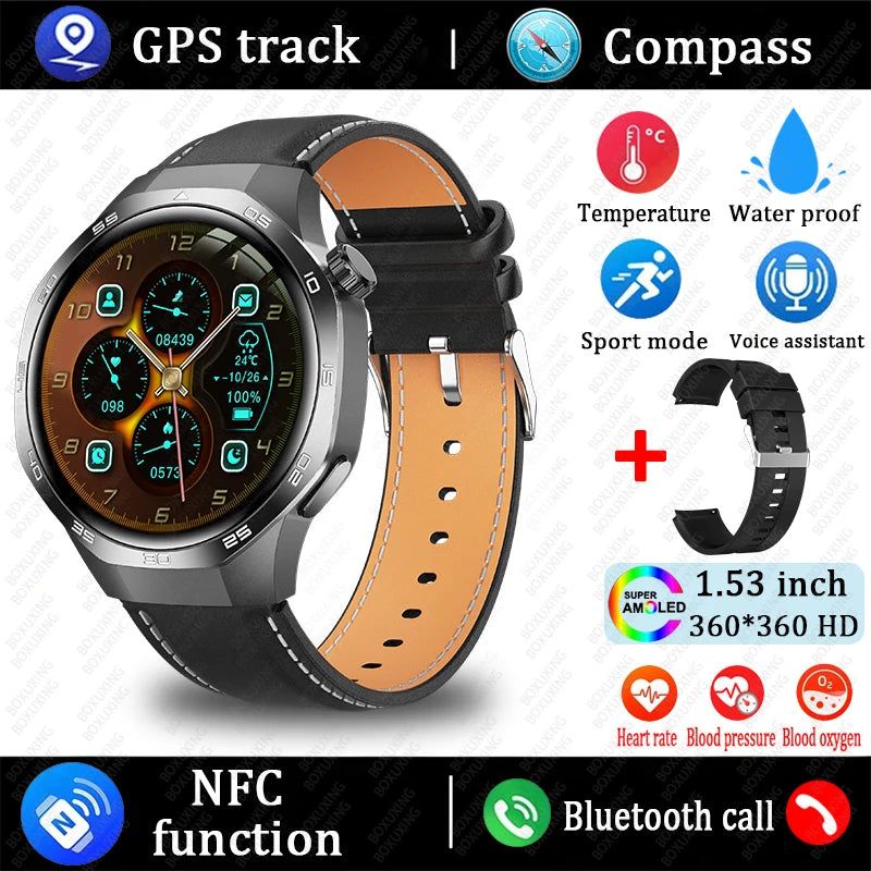 Huawei 1.85" Smartwatch – GPS, NFC & Bluetooth Fitness Tracker for Men