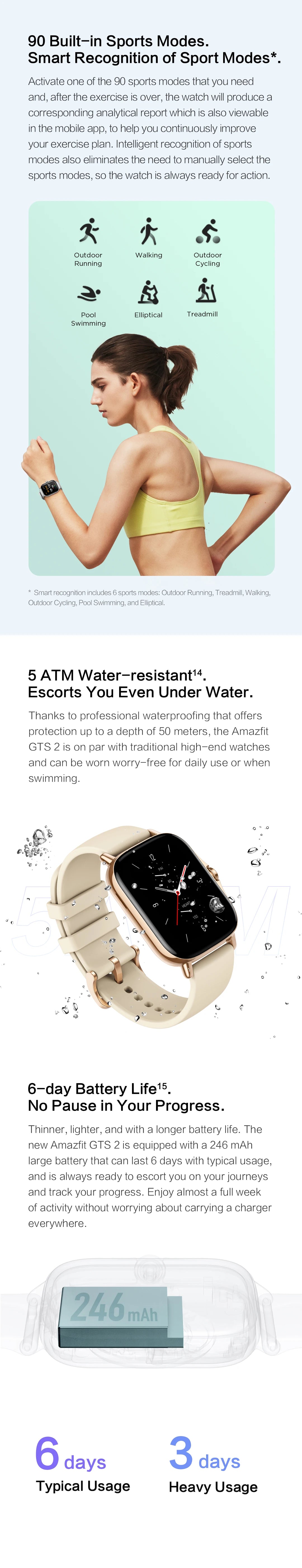 Amazfit GTS 2 Smartwatch – 43mm Fitness Tracker with Alexa Built-In